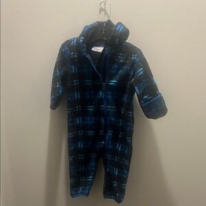 Columbia Navy and Black Plaid Kids Footie